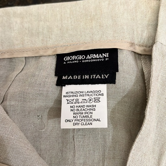 Giorgio Armani 3 Piece Linen Suit - Soft Olive Green - Size 42 EU - Picture 9 of 15